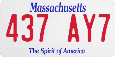 MA license plate 437AY7