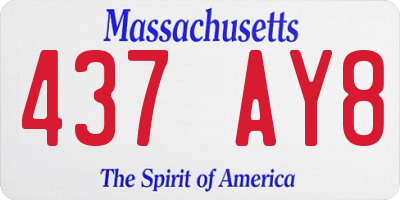 MA license plate 437AY8