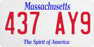 MA license plate 437AY9