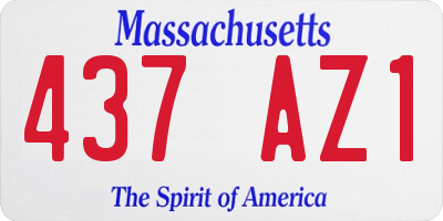 MA license plate 437AZ1