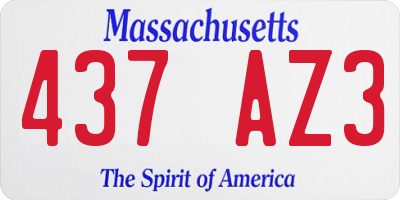 MA license plate 437AZ3
