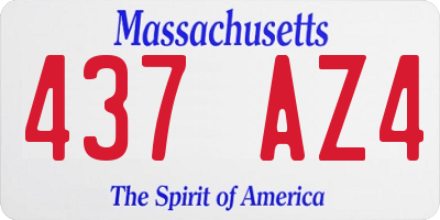 MA license plate 437AZ4