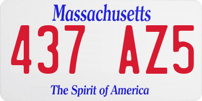 MA license plate 437AZ5