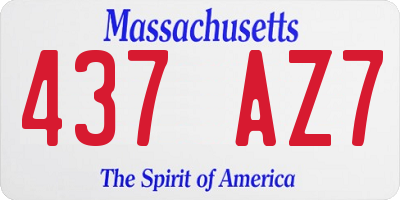 MA license plate 437AZ7
