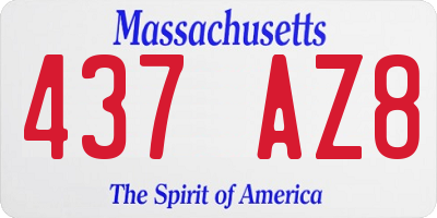 MA license plate 437AZ8