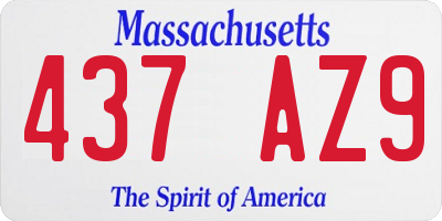 MA license plate 437AZ9