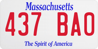 MA license plate 437BA0
