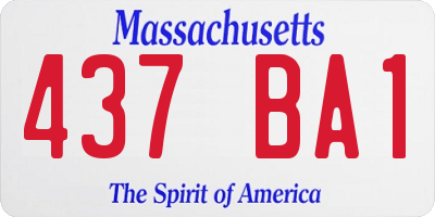 MA license plate 437BA1