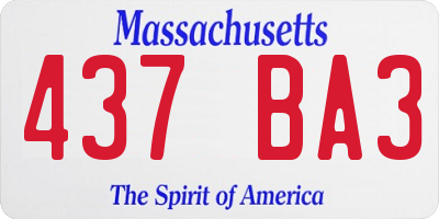 MA license plate 437BA3