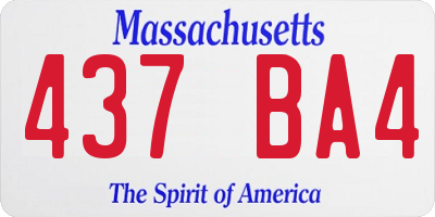 MA license plate 437BA4