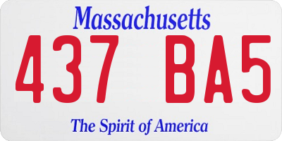 MA license plate 437BA5