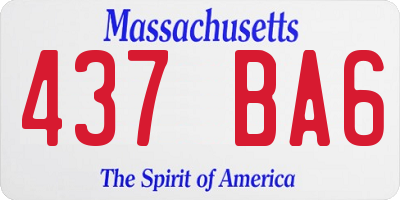 MA license plate 437BA6