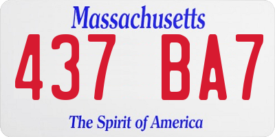 MA license plate 437BA7
