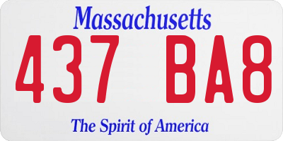 MA license plate 437BA8