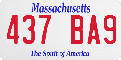 MA license plate 437BA9
