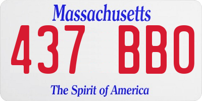 MA license plate 437BB0