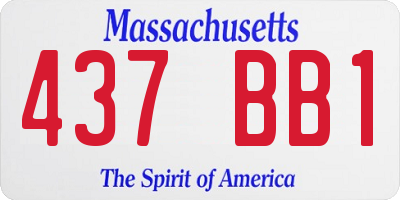 MA license plate 437BB1