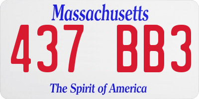 MA license plate 437BB3