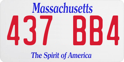 MA license plate 437BB4