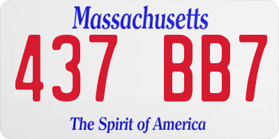 MA license plate 437BB7