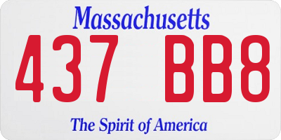 MA license plate 437BB8
