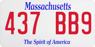 MA license plate 437BB9
