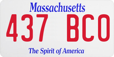 MA license plate 437BC0