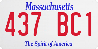 MA license plate 437BC1