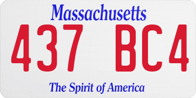 MA license plate 437BC4