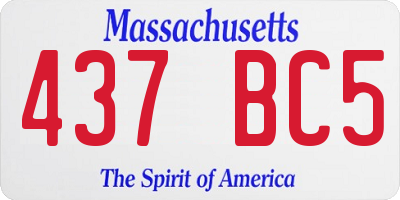 MA license plate 437BC5