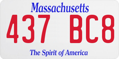MA license plate 437BC8