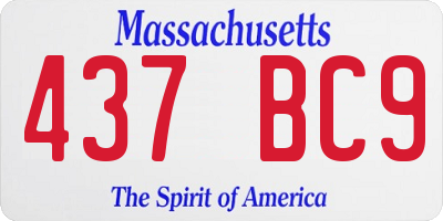 MA license plate 437BC9