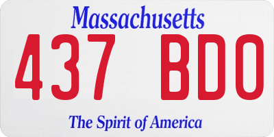 MA license plate 437BD0