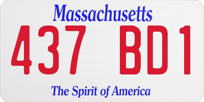 MA license plate 437BD1