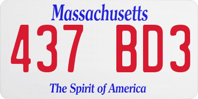 MA license plate 437BD3