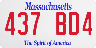 MA license plate 437BD4