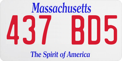 MA license plate 437BD5