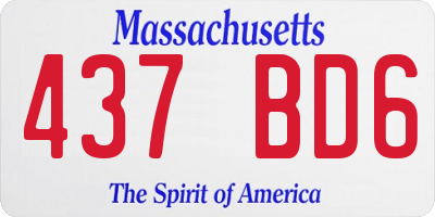 MA license plate 437BD6