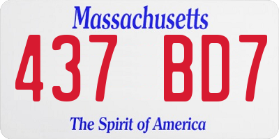 MA license plate 437BD7