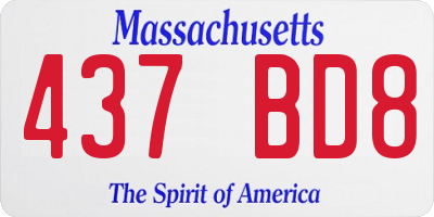 MA license plate 437BD8