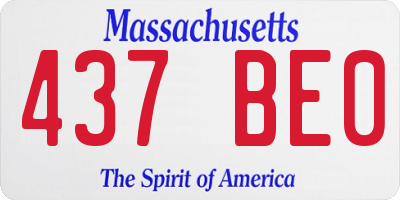 MA license plate 437BE0