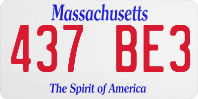 MA license plate 437BE3