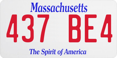 MA license plate 437BE4