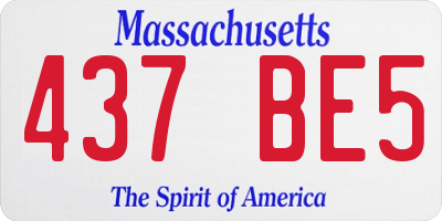 MA license plate 437BE5