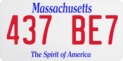 MA license plate 437BE7