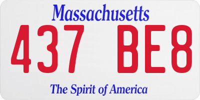 MA license plate 437BE8
