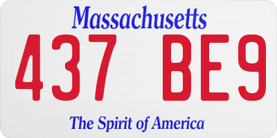 MA license plate 437BE9
