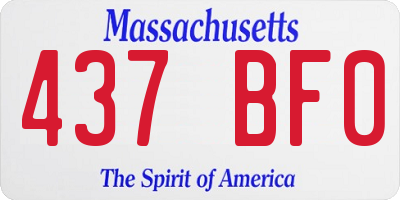 MA license plate 437BF0