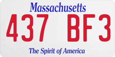 MA license plate 437BF3