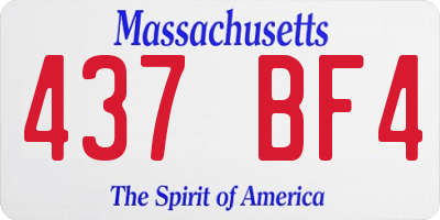MA license plate 437BF4